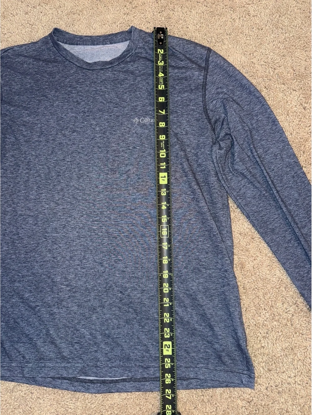 Columbia Men's Long Sleeve Performance Shirt Blue Heather Size M